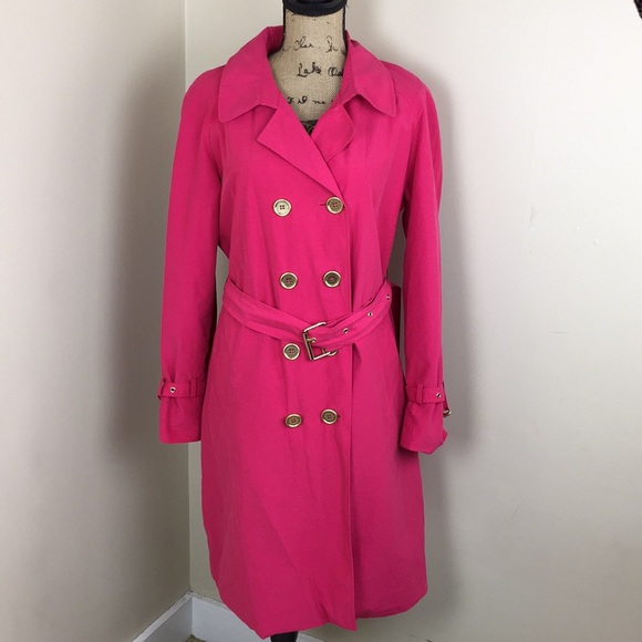 Isaac Mizrahi Jackets & Blazers - HOT PINK Isaac Mizrahi DB Trench Coat